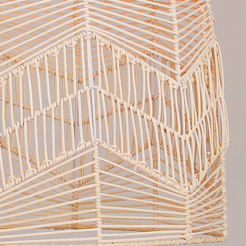 1-Light Bamboo Suspended Lighting Fixture Pendant Light Kit for Tea Room