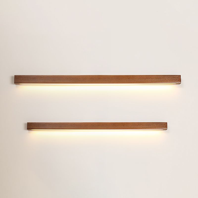 Linear Wooden Flush Mount Wall Lamp Nordic LED Wall Light Fixture for Living Room