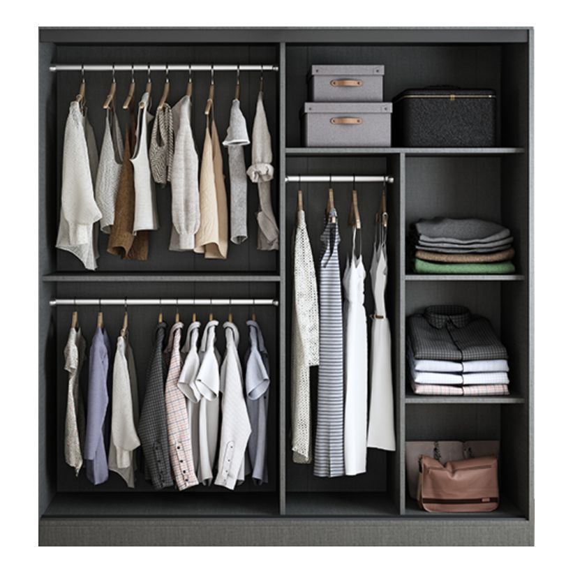 Grey Wardrobe Cabinet Contemporary Wooden Wardrobe Armoire for Home