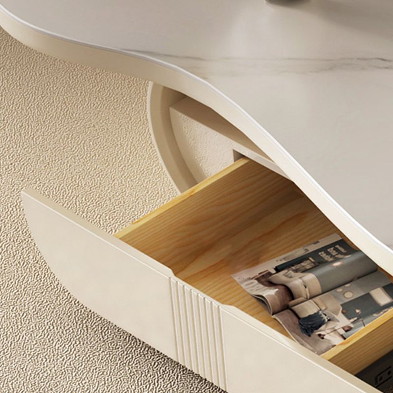 Abstract Coffee or End Table Slate with Storage Drawers Geometric