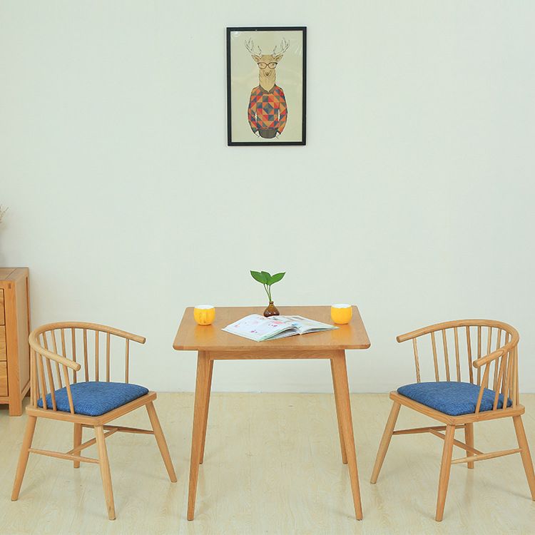Industrial Style Dining Table Square Solid Wood Dining Table with 4 Legs