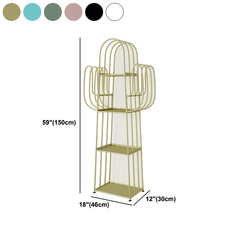 Libreria geometrica di ferro industriale chiuso libreria verticale indietro, 18,1 "l x 11,8" w x 59 "h