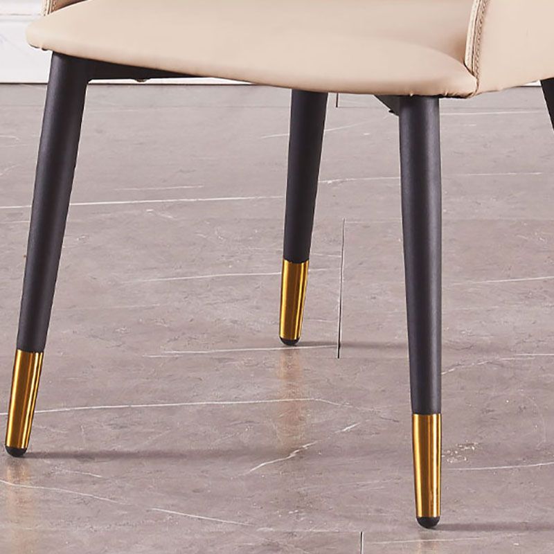 Silla lateral contemporánea con respaldo de orejas, sillas de comedor de cuero para restaurante
