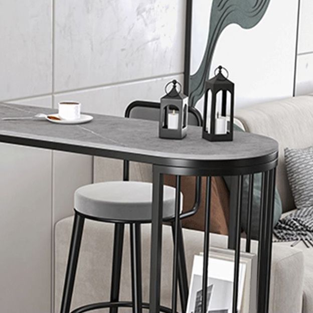Modern 1/2/3 Pieces Bar Table Set Stone Counter Table with High Stools for Living Room