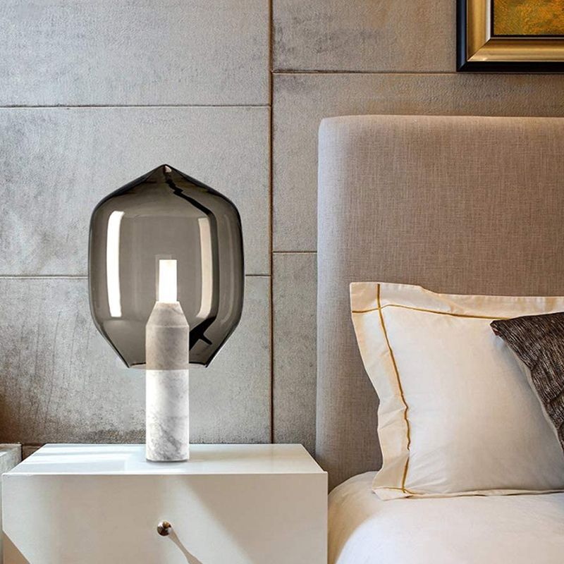 1 lampe de table de nuit géométrique légère les lampes de table en verre de style moderne