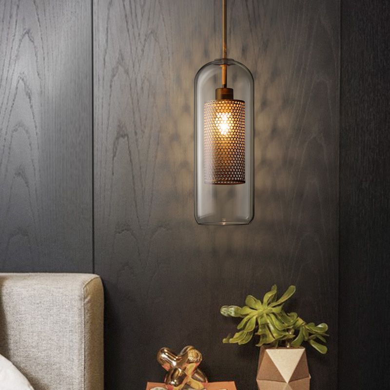 Glasschattierter Lichtkit zeitgenössischer Stil Bronze Anhänger Beleuchtung