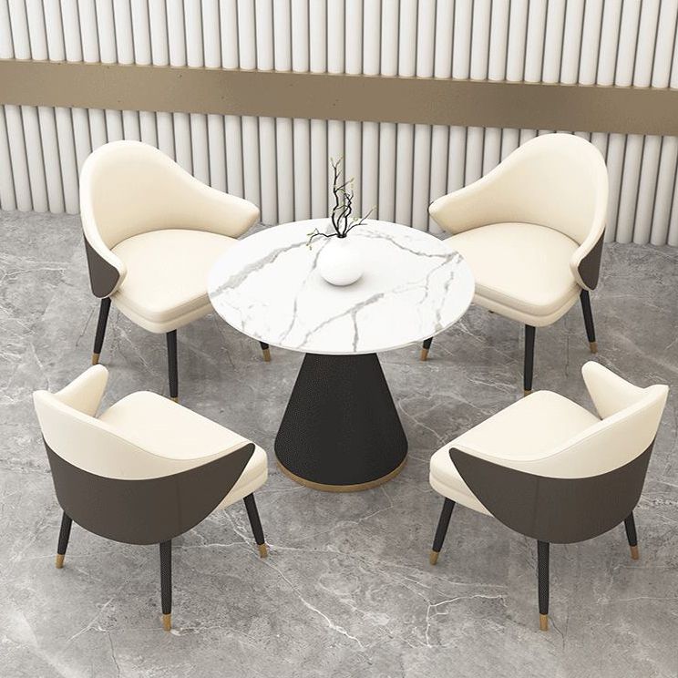 Glam Sintered Stone Dining Set Round 1/2/5 Pieces Dining Set