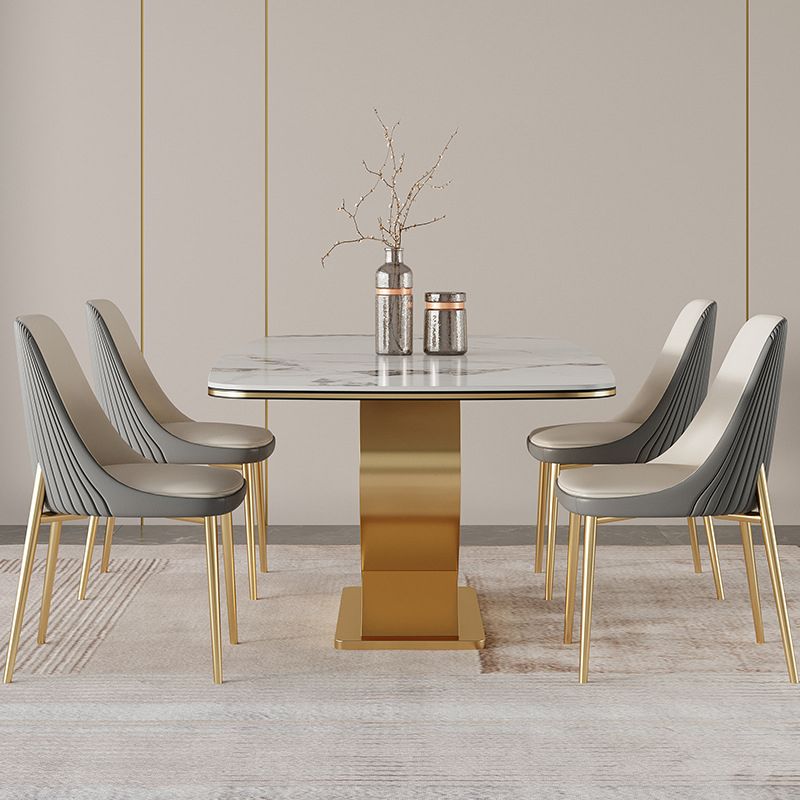 Luxury Sintered Stone Top Dining Set Rectangle 1/2/5/6/7 Pieces Dining Table with Chairs