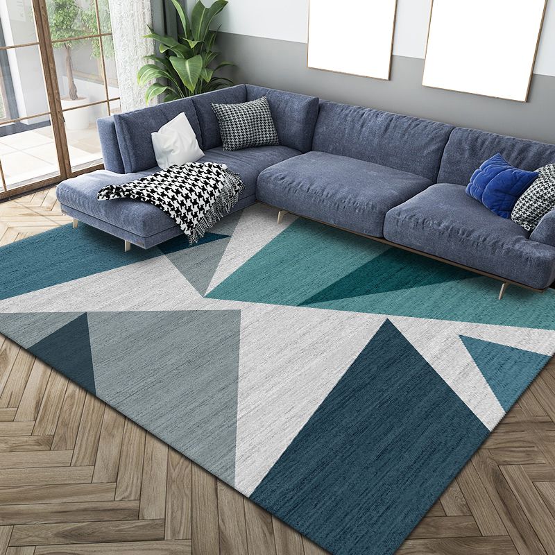 Modern Rug Rectangle Geometric Printed Non-Slip Backing Carpet Adult Casual Indoor Rug
