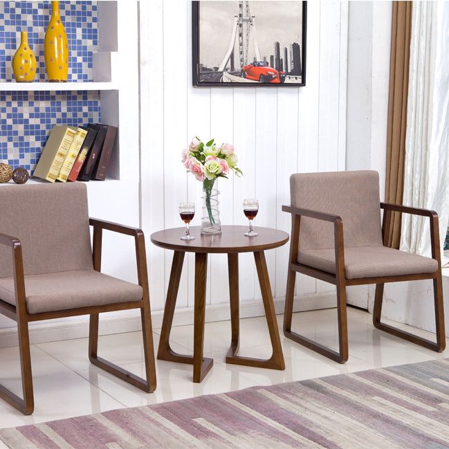 Silla lateral de comedor de madera tradicional, silla de comedor con respaldo sólido para el hogar con brazo
