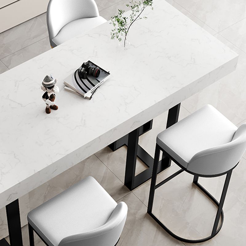 Modern Armless Counter-height Stool with Upholstered and Metal for Restaurant