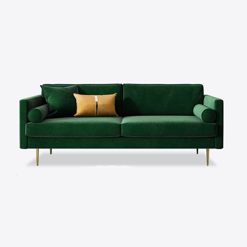 Canapé en velours à 2/3 places moderne du milieu du siècle de 31,5 po de large avec accoudoirs carrés