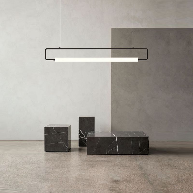 Rectángulo moderno Rectángulo de lámpara de la isla Metal 1- Idea de iluminación de la isla de luz