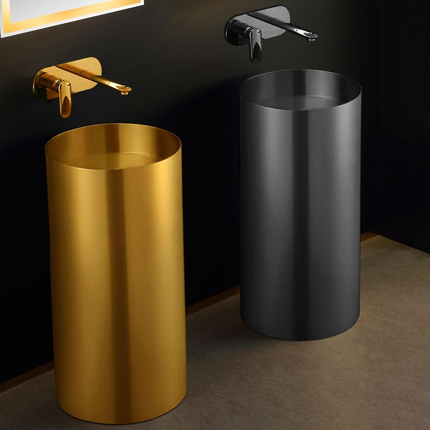 Modern Metal Bathroom Sink Round Bathroom Sink with Basin and Faucet