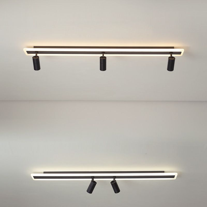 Simple Strip Flush Ceiling Spotlight LED Track Light Fixture for Living Room