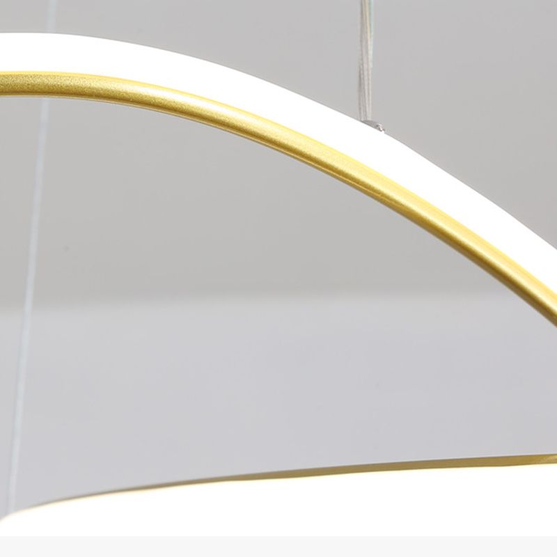 Siliconen LED lineaire hangende lamp in moderne eenvoud gelakte aluminium kroonluchter voor eetkamer