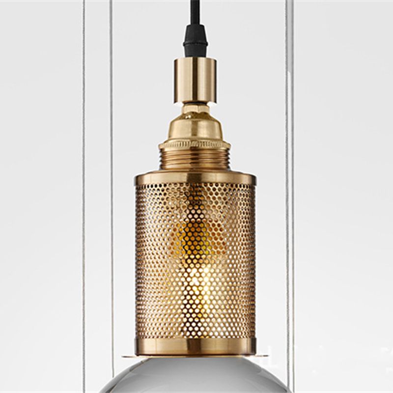 Modern Creative Globe Pendant Light Electroplate Iron Hanging Lamp with Crystal Shade