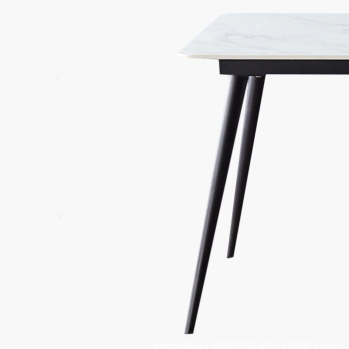 Industrial Style Dining Site Table Rectangle Stone Furniture with 4 Legs