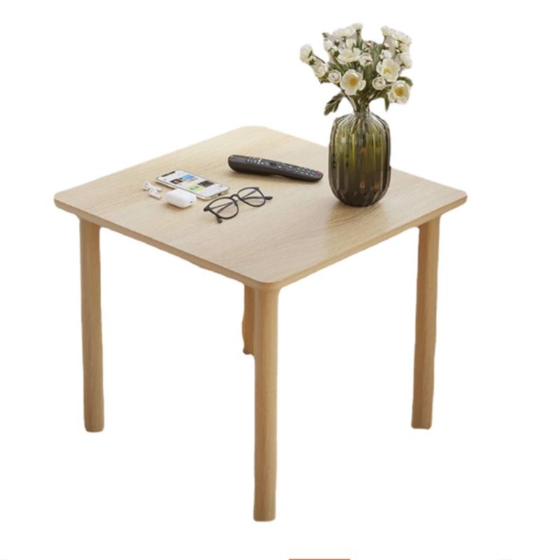 Scandinavian Wood End Table 4 Legs Sofa Side End Table with Shelf