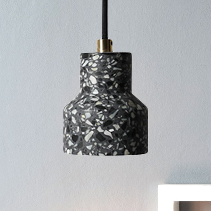 Cement Bell Pendant Ceiling Light Simplicity 1 Light Black/White/Pink Hanging Ceiling Light