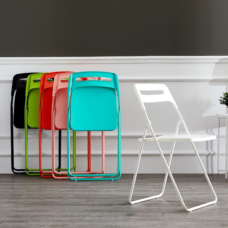 Silla lateral de metal moderna para interiores y exteriores, silla lateral de comedor plegable sin brazos
