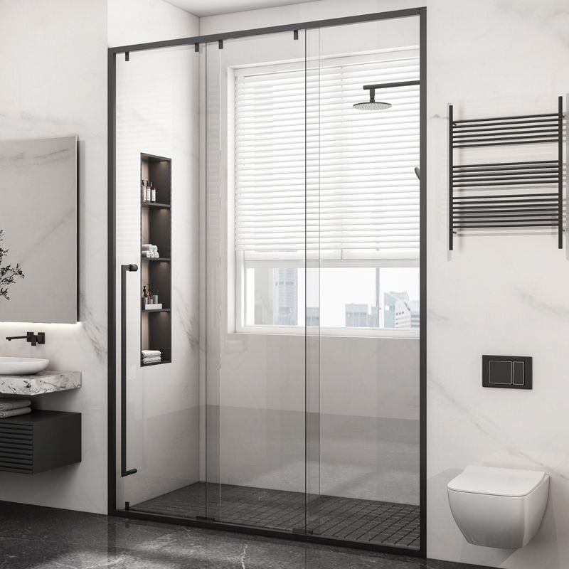 Single Sliding Triple Linkage Shower Door Semi-frameless Tempered Glass Shower Door