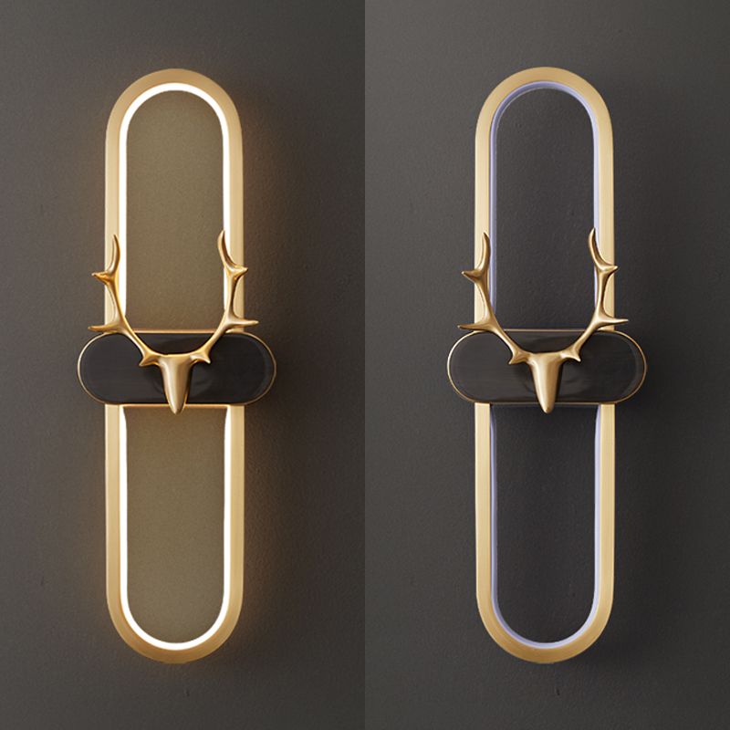 Copper Antlers Wall-Mounted Light Metal Wall Light Sconces for Bedroom