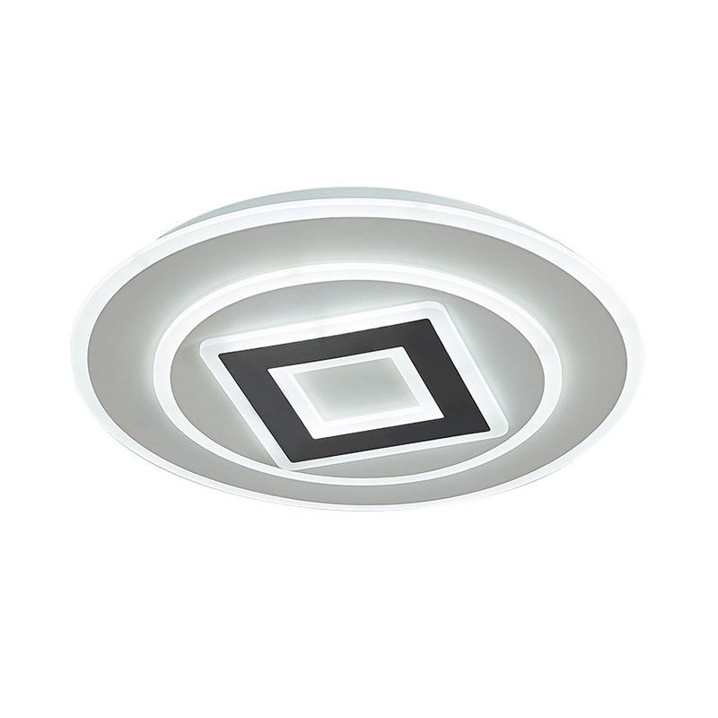 Nordic Style Layered Flush Light 18"/21.5" Dia Acrylic LED White Ceiling Flush Mount in Warm/White Light/Remote Control Stepless Dimming