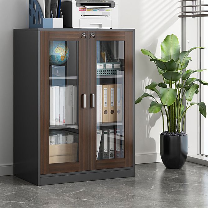 Contemporary Bookcase Closed Back Engineered Wood Book Shelf with Drawer Storage