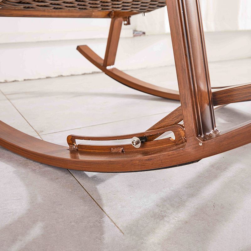 Wicker Modern Rocking Accent Chair Ergonomic Spindle Rocker Chair for Outdoor