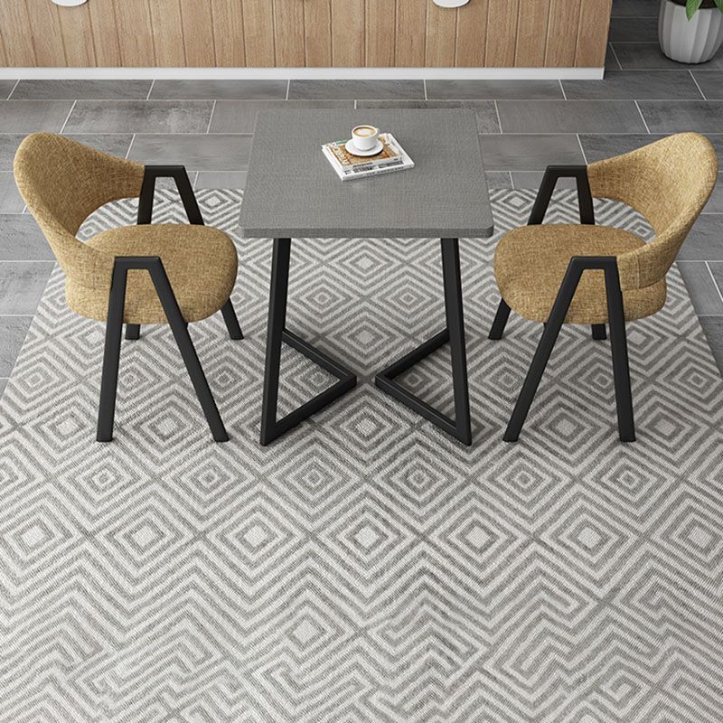 Modern Style Iron Arm Chair Open Back Dining Side Chair with Upholstered