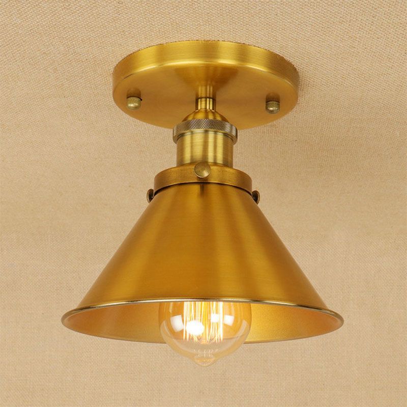 Metaal uitlopende vorm, inbouwarmatuur, industriële stijl, 1 licht, inbouwlamp