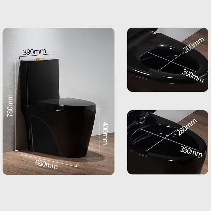 Modern Siphon Jet Toilet Bowl Floor Mount Flush Toilet with Seat