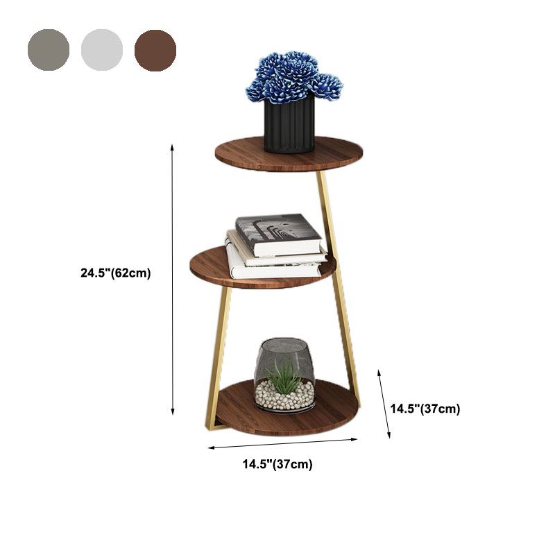 14.56 inch Wide Scandinavian Style Side End Table Metal Abstract Side Accent Table