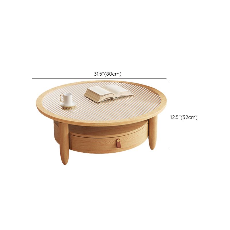 Contemporary Coffee Table Set Round Coffee Cocktail Table with Drawer