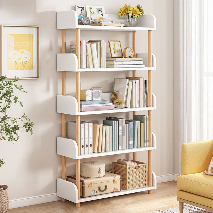 Home Standard Bookcase Modern Wooden Bookshelf with Rectangle Shelves
