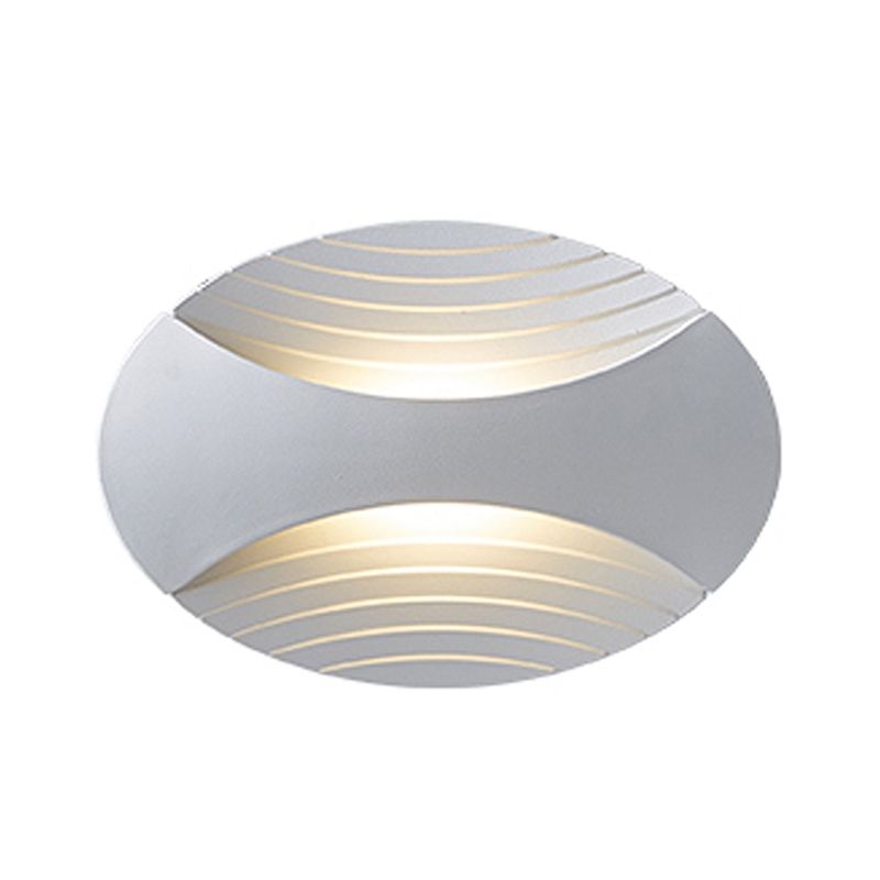 Moderner Stil ovaler Wandmontage Lampe Metall 2 Leuchten Wandmontierte Beleuchtung