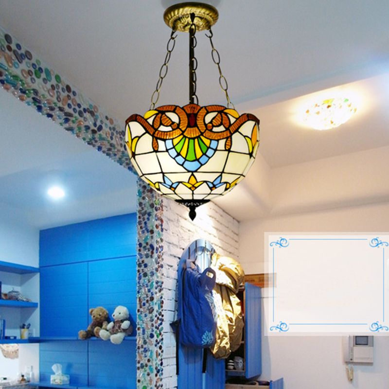 Koepelmeel kroonluchter verlichtingsarmatuur Tiffany-stijl veelkleurige gebrandschilderd glas kroonluchter hanglampje