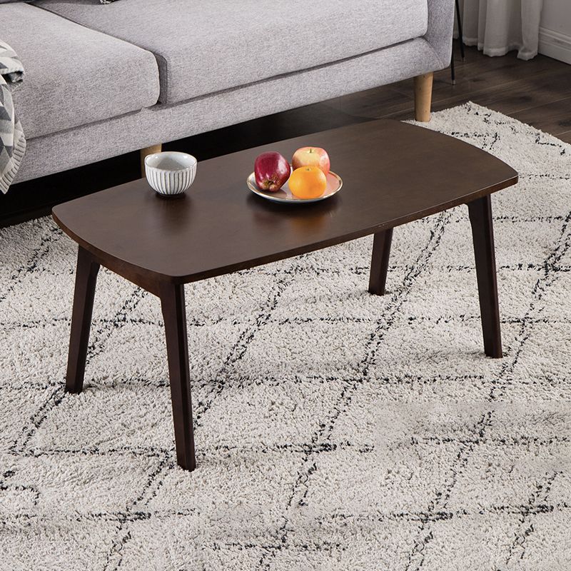 Modern Style 4-Leg Base Solid Color Round/square Wooden Coffee Table For Apartment