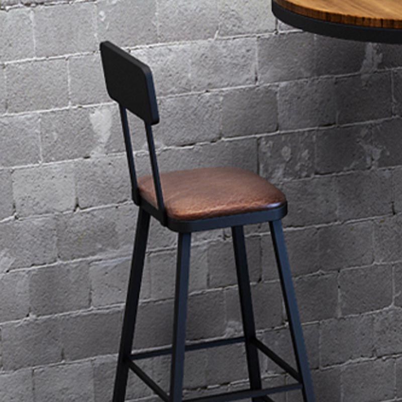 Industrial Solid Wood Bar Table Set 1/2/3/7 Pieces Counter Table with Upholstered Stools