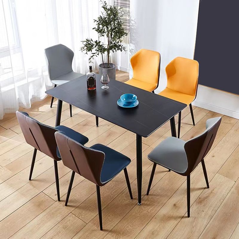 Industrial Metal Dining Room Chair PU Leather Dining Chair for Restaurant Use