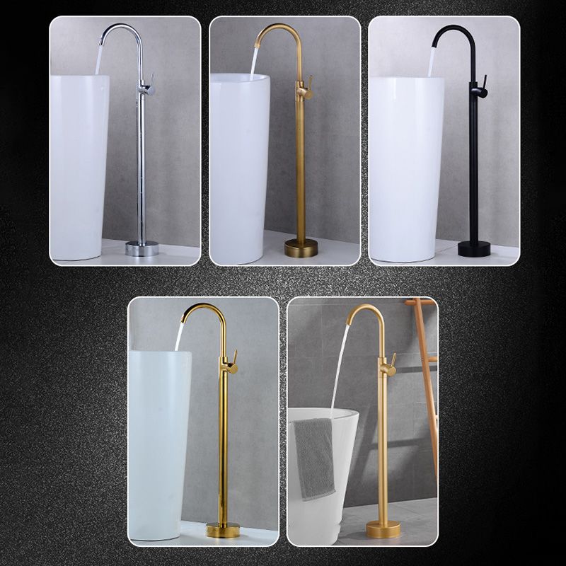 Modern 1-Handle Freestanding Faucet Floor Mounted Freestanding Bathtub Faucet