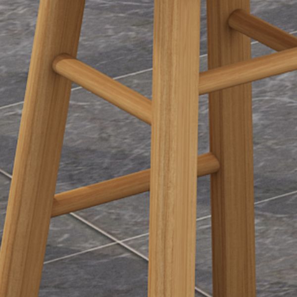 Modern Armless Backless Counter Stool Wood Kitchen Bar Stool with Seat and Pedal