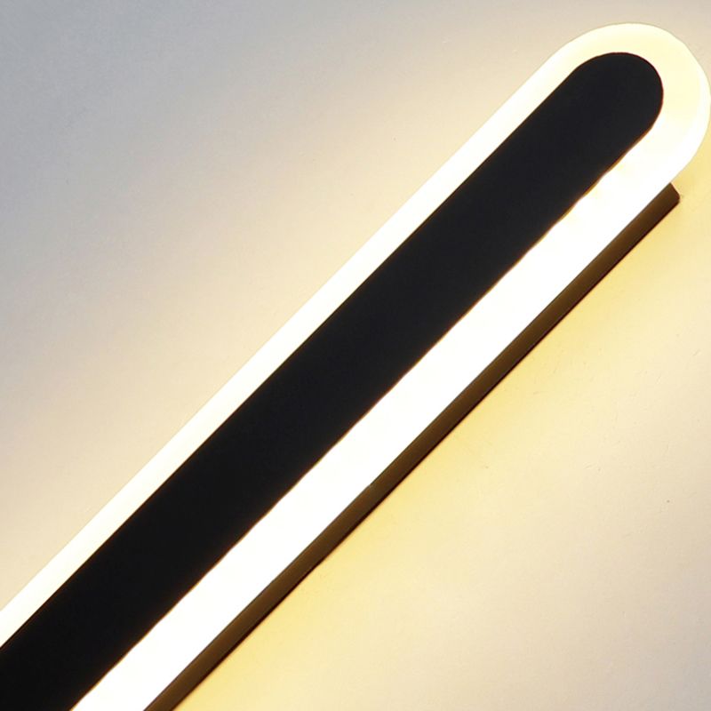Iluminación de pared de sombra lineal de metal Estilo simple simple 1 luz de pared de pared lámpara de luz
