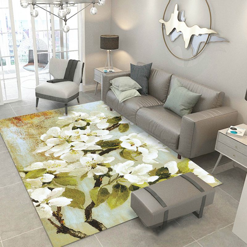 Modern bloempatroon Tapijt Polyester Gebied Tapijt niet-slip ruggebied Tapijt voor woonkamer