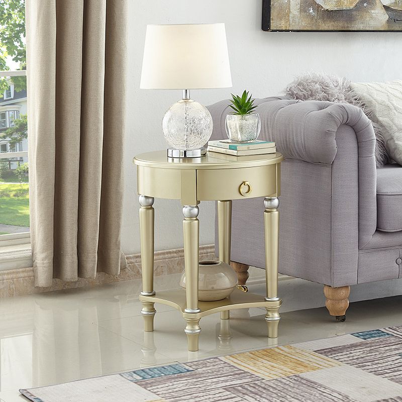 Traditional 24.4" Tall 3 Legs End Table Round End Table with Storage