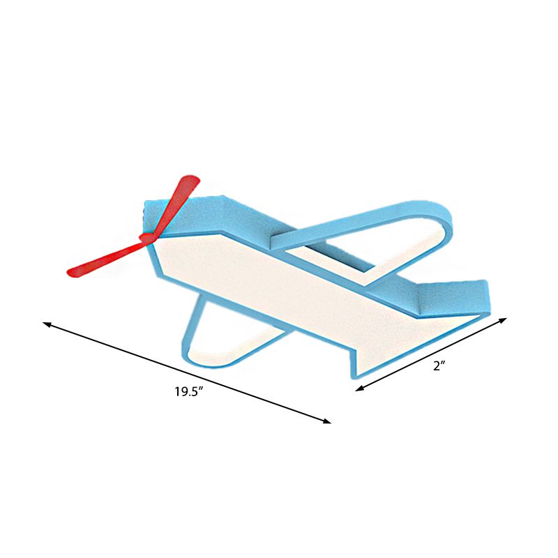 Unterputzbeleuchtung für Flugzeugschlafzimmer, LED-Pendelleuchte im Cartoon-Stil aus Metall und Acryl in Blau