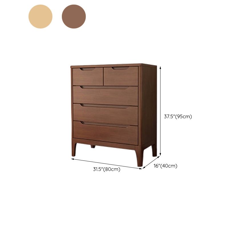 5/7 - Drawer Accent Chest Rubberwood Small Chest in Brown/Natural