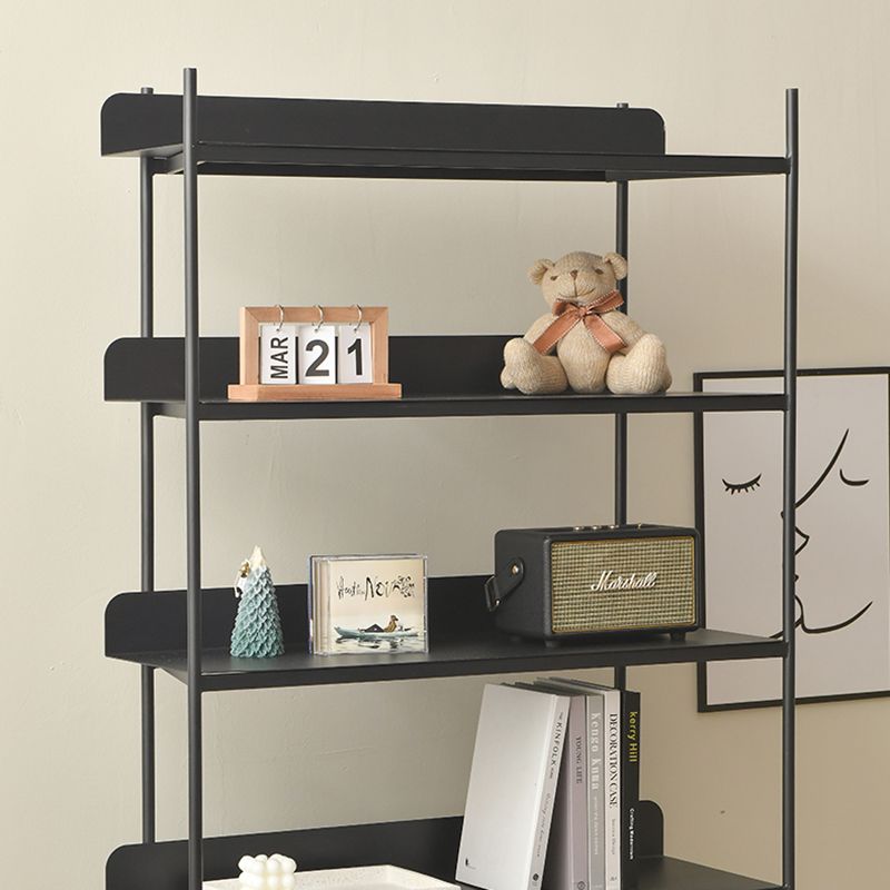 Industrial Etagere Bookshelf Metal Shelves Included Open Back Bookcase
