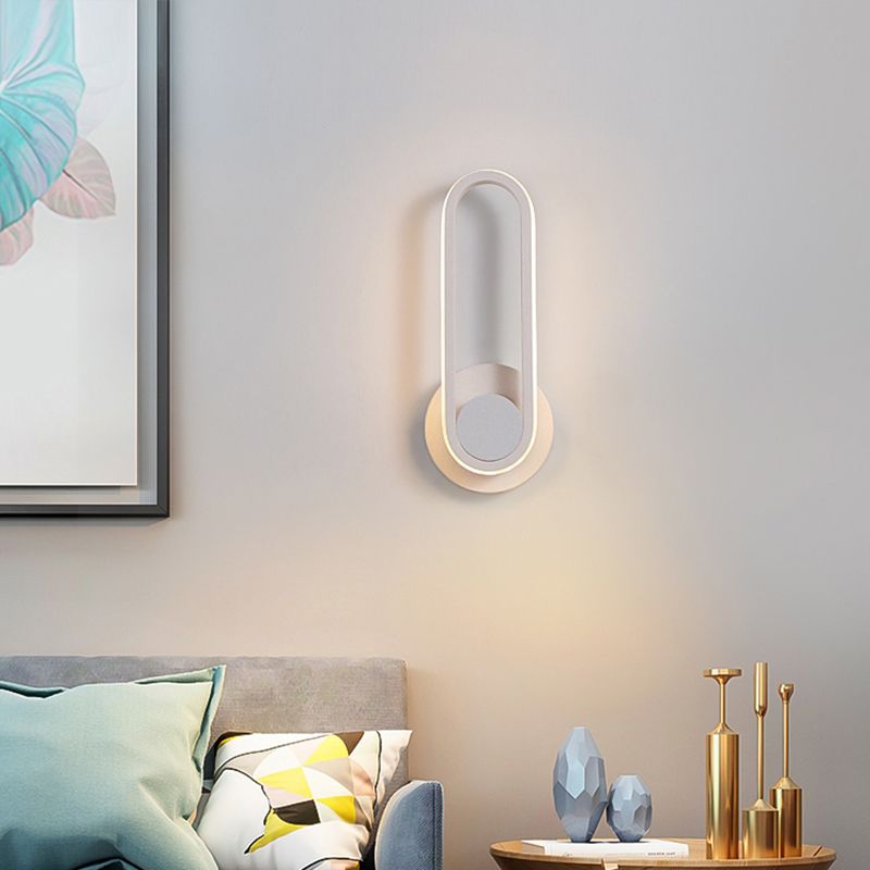 Acrylic Oval LED Wall Sconce in Modern Concise Style Aluminium Rotatable Wall Lamp for Bedroom